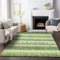 Addison Rugs Chantille Indoor/Outdoor Transitional Stripes Green Washable Rectangle Rug, 10' x 14'