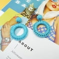 thumbnail image 4 of Raffia Earrings Beach Earrings for women, Boho Raffia Ball Dangle Earrings Statement Raffia Round Drop Earrings Straw Earrings Tropical Earrings for Summer Beach Vacation, 4 of 13