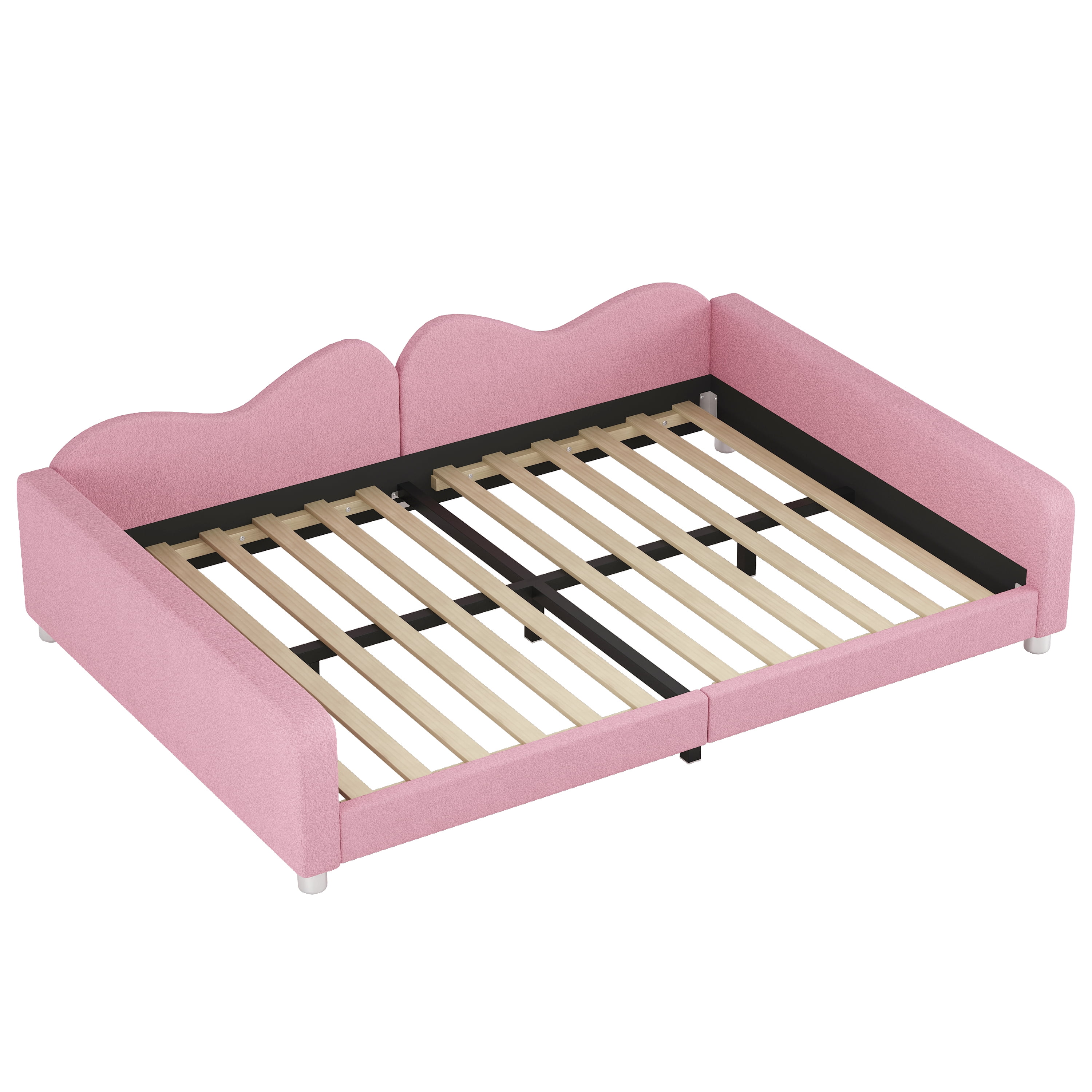 Euroco Upholstered Full Size Daybed for Bedroom, Pink