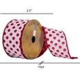 thumbnail image 3 of Vickerman 2.5" x 10 Yards Red Dots Pattern Christmas Ribbon, 3 of 3