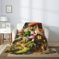 thumbnail image 2 of Throw Blanket for Couch Sofa and Bed, Mushroom House Cute Super Soft Plush Throw Blanket, Fuzzy Cuteness Comfy Warm Washable Flannel Blanket & Throws for All Season 80"x60", 2 of 5