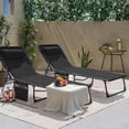 thumbnail image 4 of Foldable Chaise Lounge Chair with Adjustable Positions and Side Pocket, for Indoor and Outdoor Use, 4 of 14