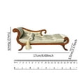 thumbnail image 3 of guohui Miniature Wooden Sofa Bed Collectible Resin Figurine Vintage Lounge Chair Sculpture Birthday Gift Retro Ornament for Dollhouse Housewarming Valentine's Day, 3 of 8