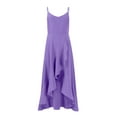 thumbnail image 4 of UoCefik V Neck Formal Wedding Guest Bridesmaid Dresses for Women 2025 Ruffle Sleeves for Cocktail Graduation Modest Dress Purple L, 4 of 8
