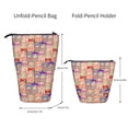 thumbnail image 2 of Xecao Cute Lamas Print Telescopic Pencil Bag Pen Holder Pop Up Stationery Case Stand-up Retractable Transformer Bag Standing Organizer, 2 of 6