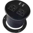 UYGDUY-Desktop Power Grommet with Two Power Sockets, Two Quick USB ...