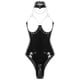 thumbnail image 2 of Body Sexy erótico con copa abierta para mujer, lencería de charol WetLook, cadena de Metal, Catsuit con cuello Halter y cremallera, ropa de dormir con entrepierna abierta, 2 of 5