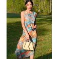 thumbnail image 4 of Vestido Zeagoo para mujer, bohemio, verano, playa, estampado de hojas tropicales, 4 of 5