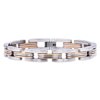 Arista Men's Fashion Bracelet in Rose Plated Solid Stainless Steel, 8.5"