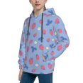 thumbnail image 2 of Fotbe Strawberry And Flowers Pattern Youth Pullover Hooded Sweatshirt, Boys Hoodie, Kangaroo Pocket Hoodie for Kids Girls -Medium, 2 of 6
