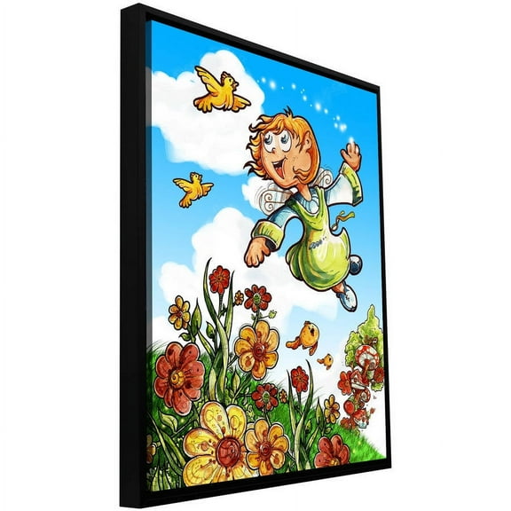 ArtWall Luis Peres "Yellow Tulips 2" Floater Framed Gallery-Wrapped Canvas