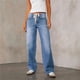 thumbnail image 4 of Pantalones vaqueros de pierna ancha for mujer, cintura alta, holgados, rectos, elásticos, con bolsillos con cordón, 4 of 6