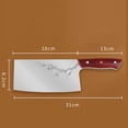 thumbnail image 3 of 7 Inch Meat Cleaver Knife, Heavy Duty Cleaver Knife with Razor Sharp Stainless Steel Thicken Blade, Mirror Effect, Ergonomic Handle, Effortless Meat, Perfect for Kitchen, 3 of 8