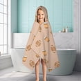 thumbnail image 6 of Light Brown Footballs and Cups Pattern Hooded Bath Towel，50"x30" for Ages 3 To 12 Kids, Quick Dry Lightweight Soft Microfiber Hood Beach Towel Cover Up for Kids, 6 of 7