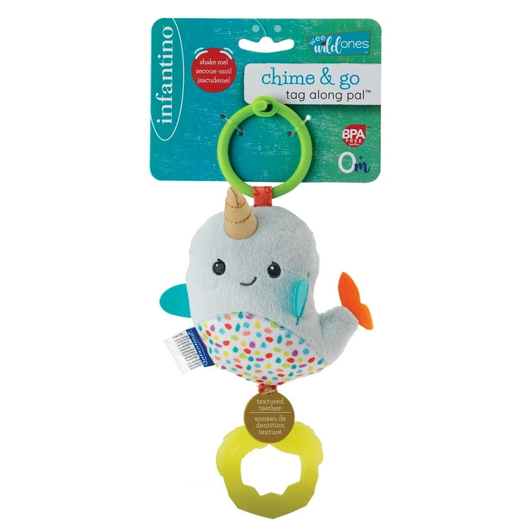 Infantino Chime & Go Tag Along Pal Toy, Clip-on Toy, Age 6-12