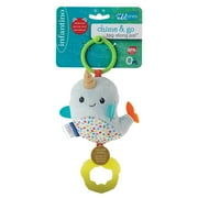 Infantino Chime & Go Tag Along Pal Toy, Clip-on Toy, Age 6-12 Months, Narwhal