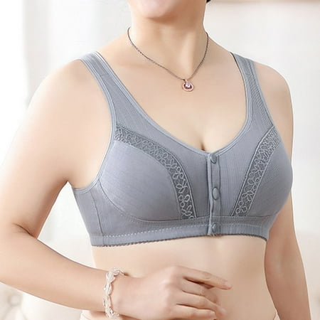 

MRULIC bras for women Women Sexy Lace Front Button Shaping Cup Shoulder Strap Large Size Underwire Bra Grey + 36