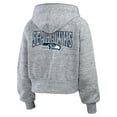 thumbnail image 3 of Women's WEAR by Erin Andrews  Heather Gray Seattle Seahawks Speckled Fleece Cropped Full-Zip Hoodie, 3 of 5