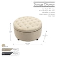 thumbnail image 5 of Porthos Home Nala Round Storage Ottoman, Tufted Fabric, Nailhead trim, 5 of 6