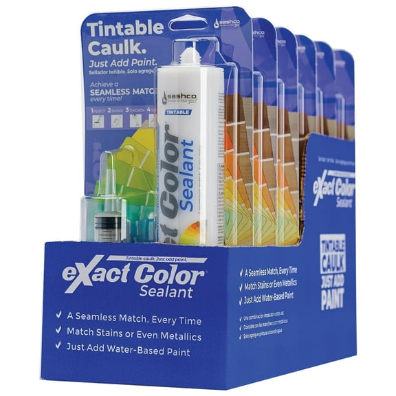 Sashco 12030 9.5 oz eXact Color Tintable Latex Caulk DIY Kit - 6 Pack