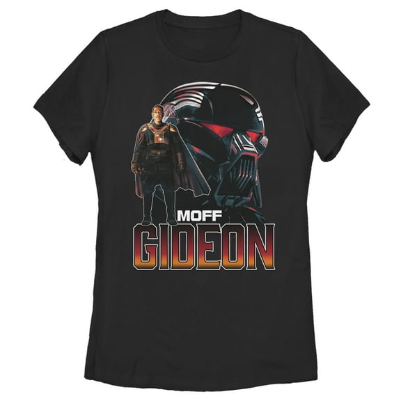 Women's Star Wars: The Mandalorian Moff Gideon Portrait Graphic Tee Black Small