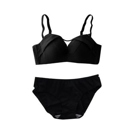 

ZMHEGW Bras for Women Solid Color No Steel Ring Pure Desire Suit Thin Seamless Bralettes Underwear