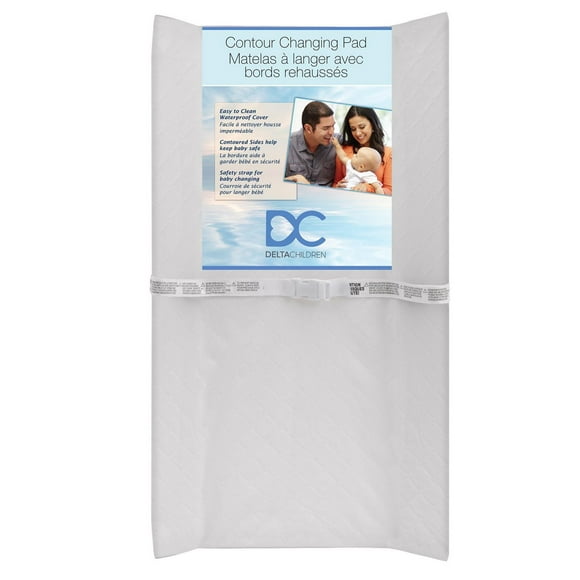 Matelas à langer profilé Delta pour enfants, blanc