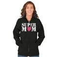 thumbnail image 3 of Super Mom Mother's Day Love Heart Womens Plus Size Graphic Zipper Hoodie Brisco Brands 2X, 3 of 5