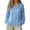 Light blue, variant on Shirt Women Summer Light Sheer Balloon Sleeve Retro Vacation Cotton Linen Sun Protection Casual Shirt