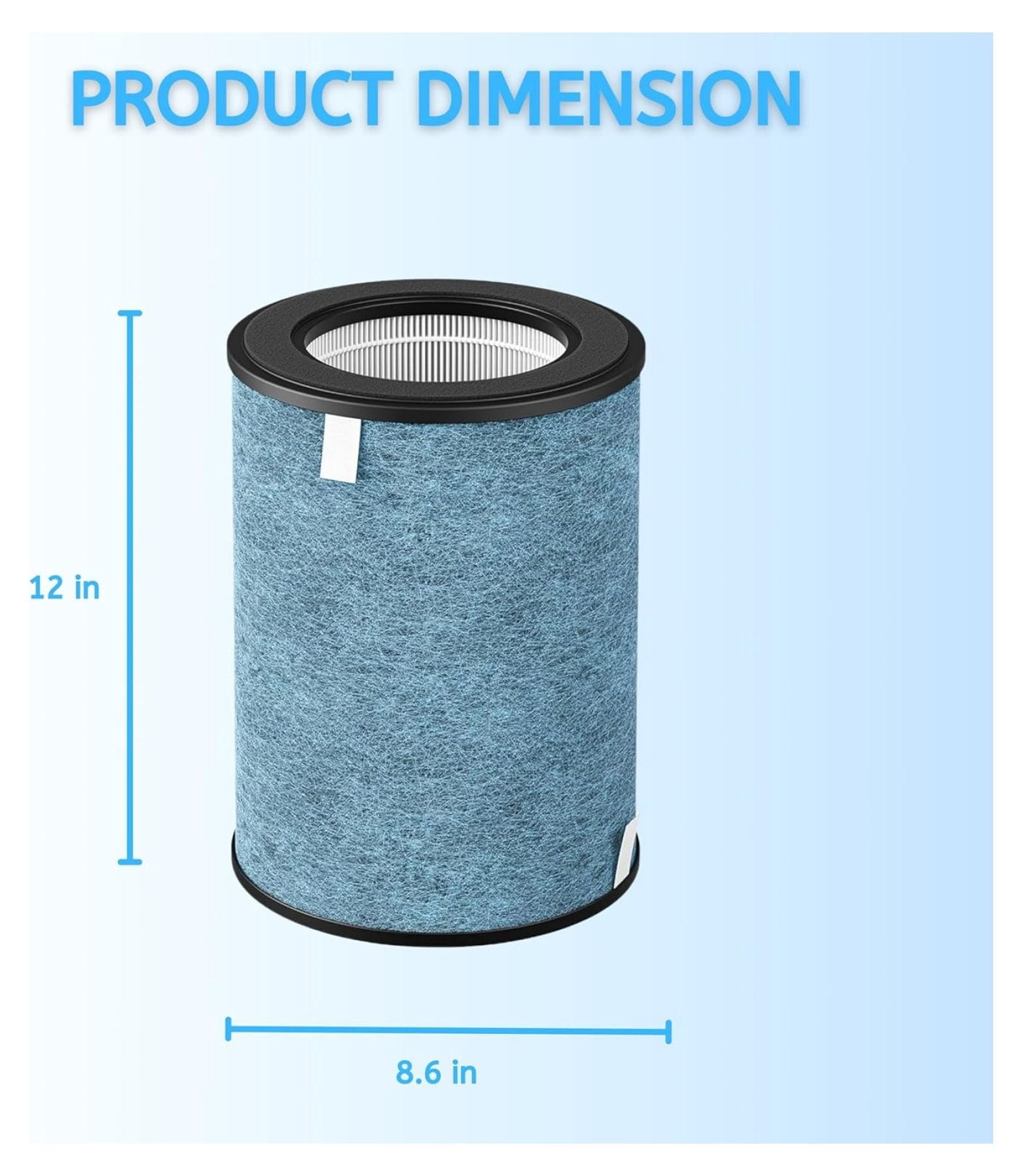 UA1450 HP202 HP302 HP301 HC502 HEPA Filter Replacement for MAX HP200 HP300 HC500 Series HE2FKBAS, HE2FKBASMB 3-in-1 True HEPA Activated Carbon 1 Pack