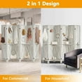 thumbnail image 5 of Wooden Pegboard Display with Hooks and Shelf, Rustic Room Divider Wall and Folding Privacy Screen for Bedroom, Jewelry Store, 5 of 18