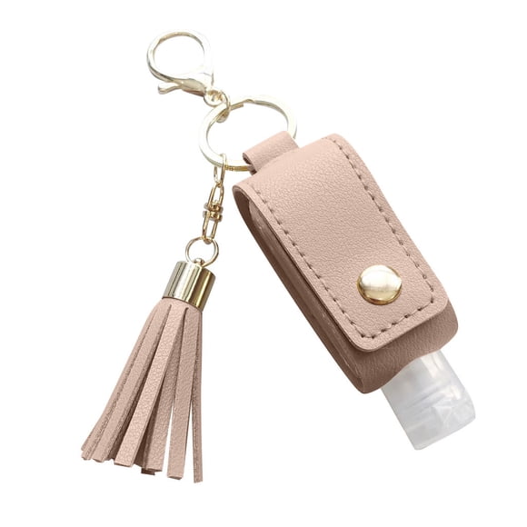 Pink 30ml Empty Hand Sanitizer Bottle – Portable Keychain Holder with Leather Case