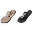 thumbnail image 1 of (2-Pack) Rinsvye Women Crystal Flip Flops Beach Thong Slippers Summer Accessory Lightweight Comfortable Design Sparkly Look For Pool Parties Casual Outings, 1 of 5