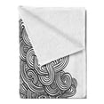 thumbnail image 2 of Celtic Soft Flannel Fleece Throw Blanket, Circular Macro Celtic Knot with Twisted Spirals and Lines Classic Cultural, Cozy Plush for Indoor and Outdoor Use, 50" x 70", Black White, by Ambesonne, 2 of 5