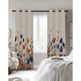 thumbnail image 2 of Blackout Curtains for Bedroom, Colorful Spring Floral Room Darkening Window Drapes for Living Room, Elegant Summer Botanical Rustic Thermal Insulated Grommet Curtains, 27.5x39 inch, 2 Panels, 2 of 9