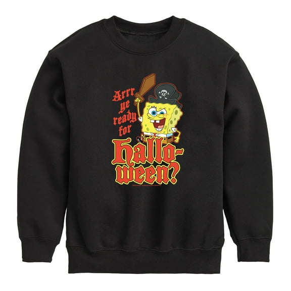 SpongeBob SquarePants - Arrr Ye Ready For Halloween - Toddler And Youth Crewneck Fleece Sweatshirt