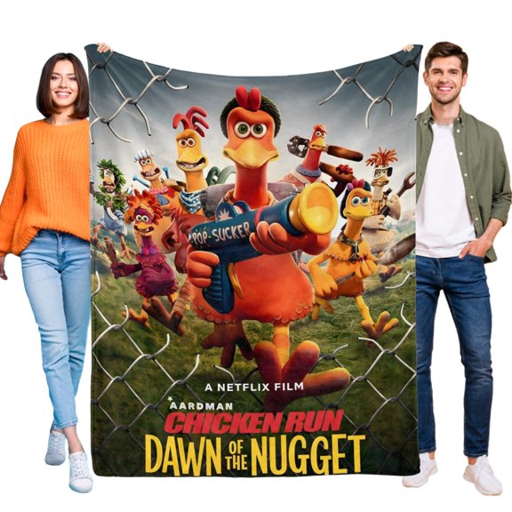 Chicken Run-Anti-Pilling Flannel Blanket Soft Lightweight Plush Fuzzy Cozy Luxury Blanket for Home and Kitchen Use-Perfect for Kids and Adults30"X40"