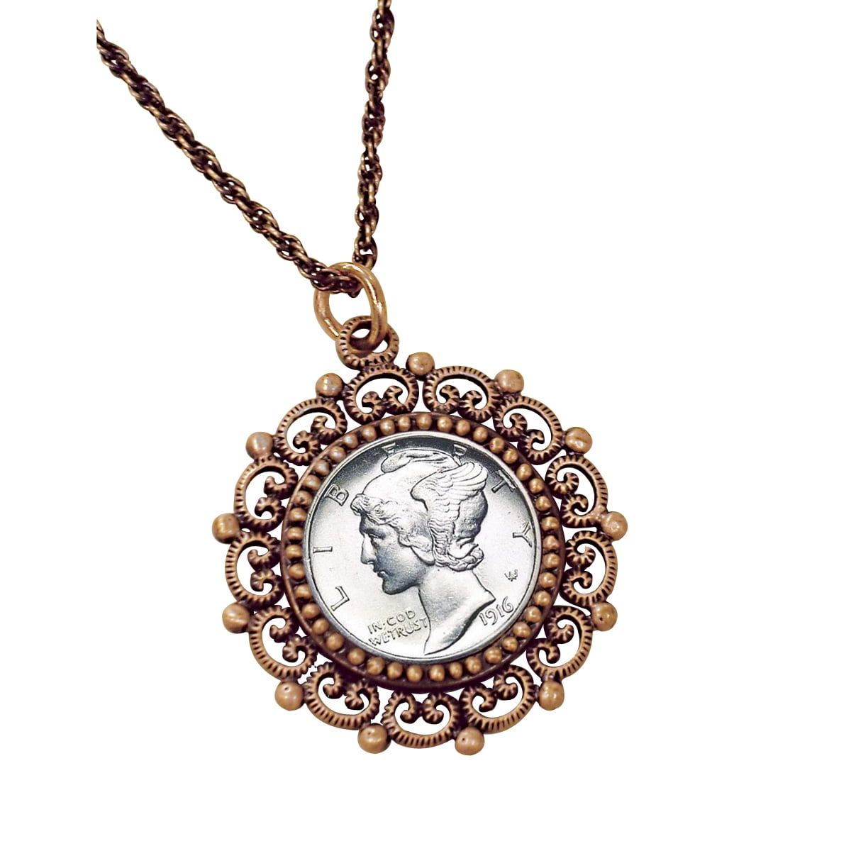 Mercury dime necklace deals