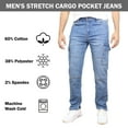thumbnail image 4 of Men's 3-Pack Stretch Cargo Pocket Jeans - Classic Denim Look with Flexibility & Comfort (Sizes: 30-42), 4 of 5
