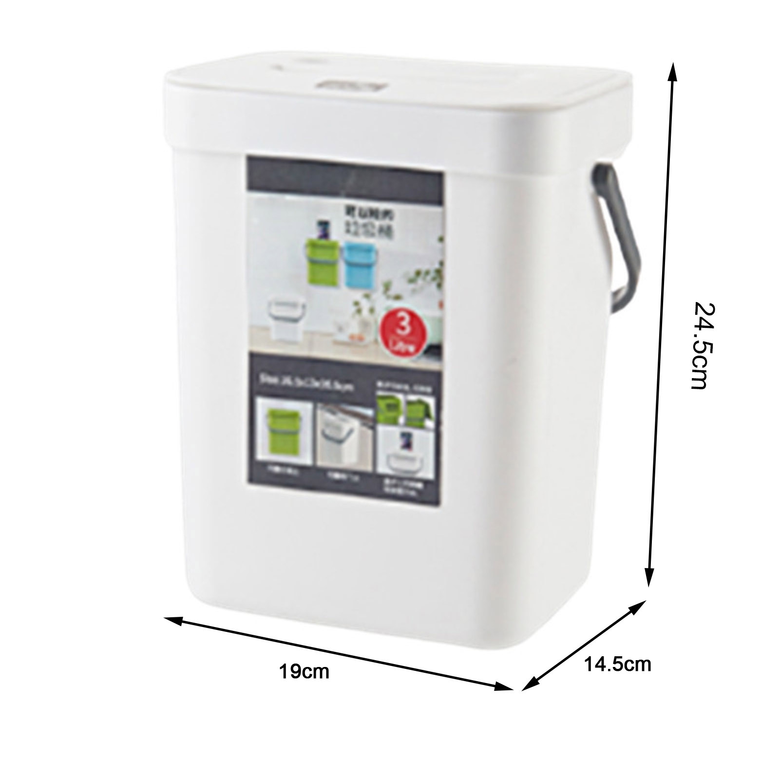 Callipe Kitchen Trash Can Hanging Organic Waste Bin Large Capacity Compact Design Bathroom Garbage Bin Container with Lid