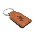 thumbnail image 2 of Dodge R/T Logo Rectangular Brown Leather Key Chain, 2 of 5