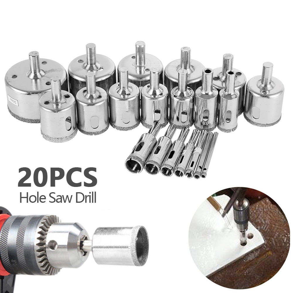 20Pcs 6mm 1/4" inch Diamond Hole Saw Cutter Core Drill Bits Tools for Glass Tile 