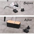 thumbnail image 3 of FrostHike Cable Management Box with Bamboo Lid Small Cable Organizer Box for Extension Cord Power Stripe Surge Protector Wire Management Concealer Organizer Cover Hider (Black), 3 of 5