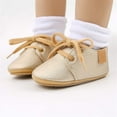 thumbnail image 2 of Baby Boys Girls Moccasins Oxford Sneakers PU Leather Rubber Sole Infant Loafers Anti-Slip Toddler First Walkers Crib Dress Shoes, 2 of 6