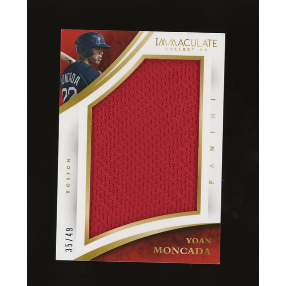 Yoan Moncada 2015 Panini Immaculate Collection Jumbo Patch Jersey #34 35/49 Red Sox Baseball Card Boston Red Sox MLB Baseball Trading Card