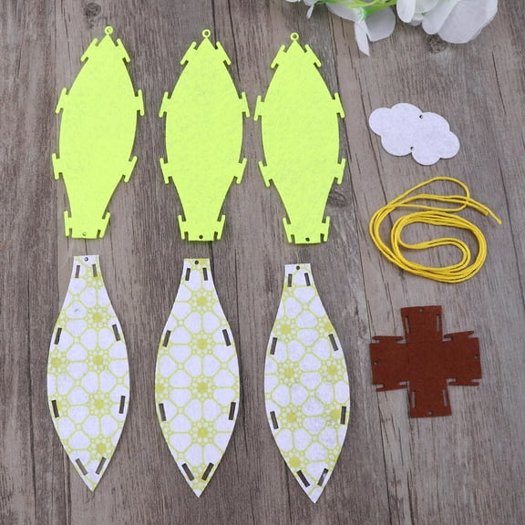 WHAMVOX Yellow Hot Air Balloon Decoration for Kids Room Made of Felt Easy to Assemble Craft Supplies 8.5 inches