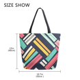 thumbnail image 5 of FORMRS Womens Canvas Tote Bag with Zipper Inner Pocket Shoulder Handbag, Red Geometric, 5 of 7