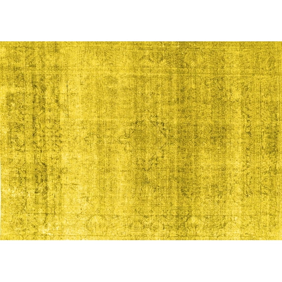 Ahgly Company Indoor Rectangle Persian Yellow Traditional Area Rugs, 7' x 9'