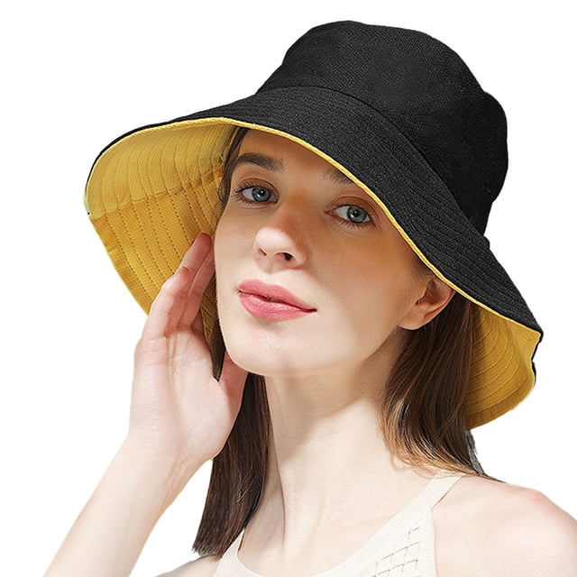 Sombrero de pescador para mujer, protector solar de verano, protector facial, anti-ultravioleta, sombrero de ala grande para el sol, sombrero de doble cara