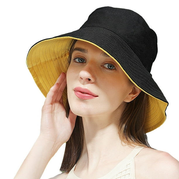 Sombrero de pescador para mujer, protector solar de verano, protector facial, anti-ultravioleta, sombrero de ala grande para el sol, sombrero de doble cara